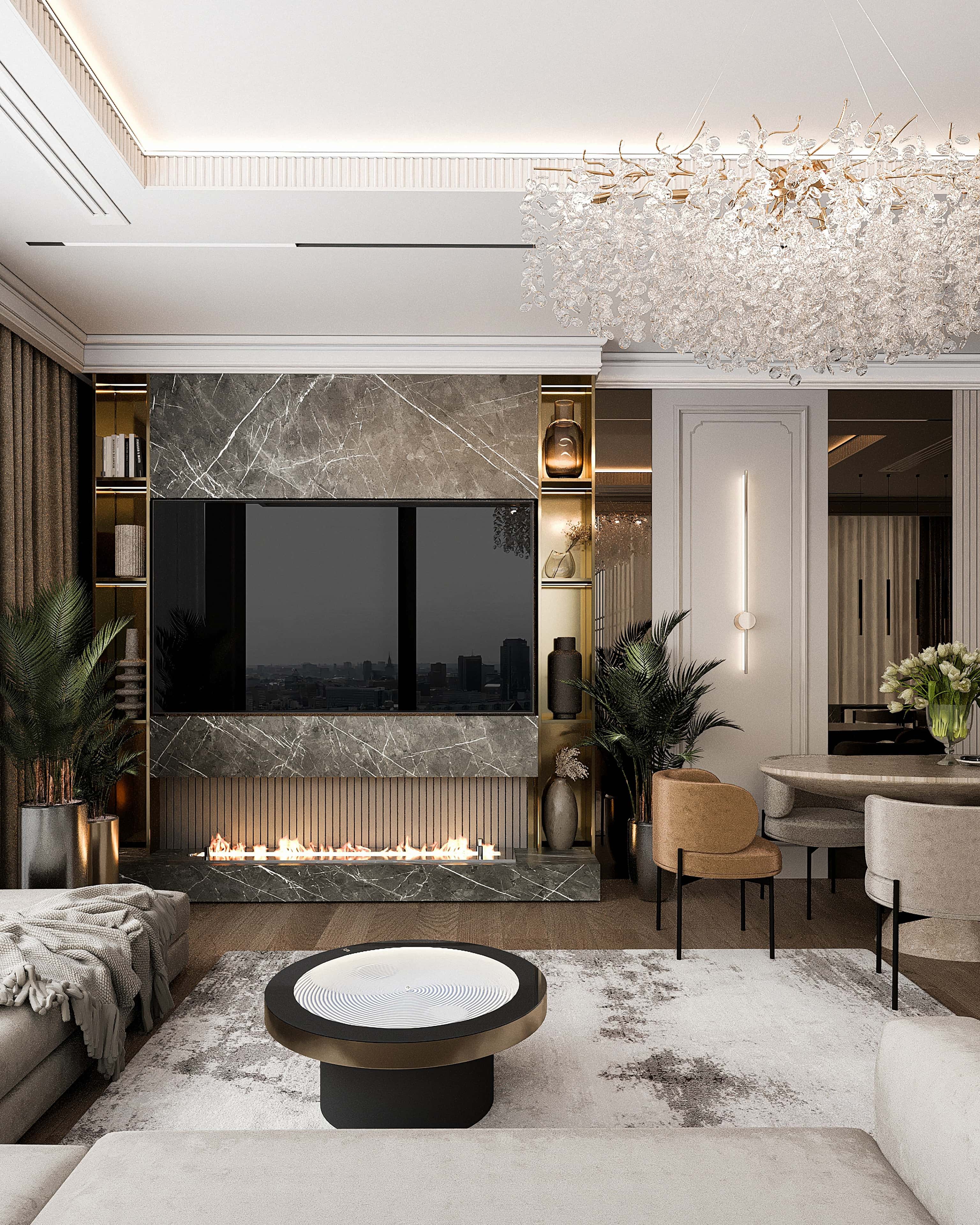 Гармонія дерева та каменю Деталі ремонту 3-кімнатної квартири: поєднання натурального дерева та сіро-бежевих акцентів.