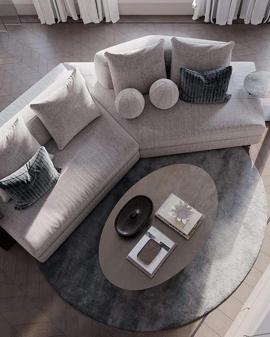 Диван в стилі мінімалізм природнього відтінку для маленької квартири: модні кольори 2026