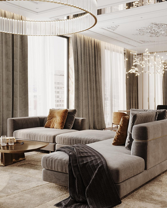 Модний диван 2026 Стильний велюровий диван в модному інтер'єрі, тренд 2026 року для квартири.