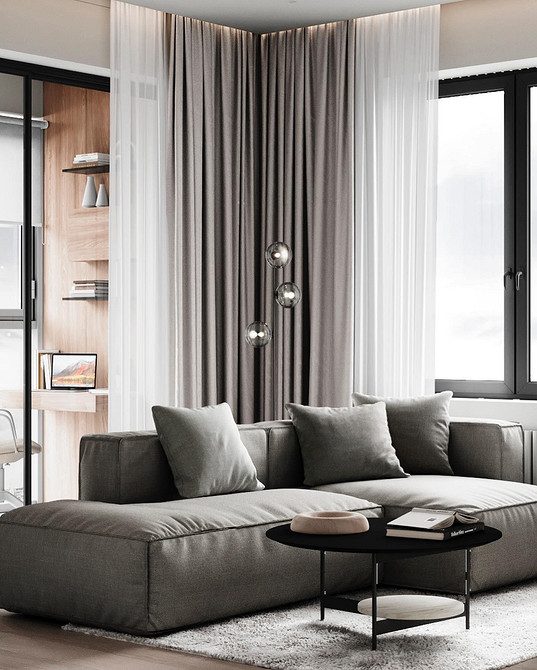 Модульний диван у сучасній вітальні, трендовий вибір 2026 року.