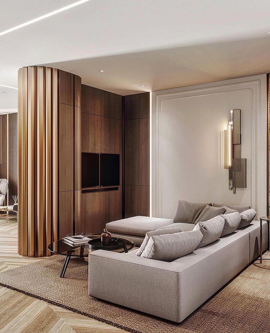 Сучасний інтер'єр з диваном, подушками та пледом: комфорт 2026