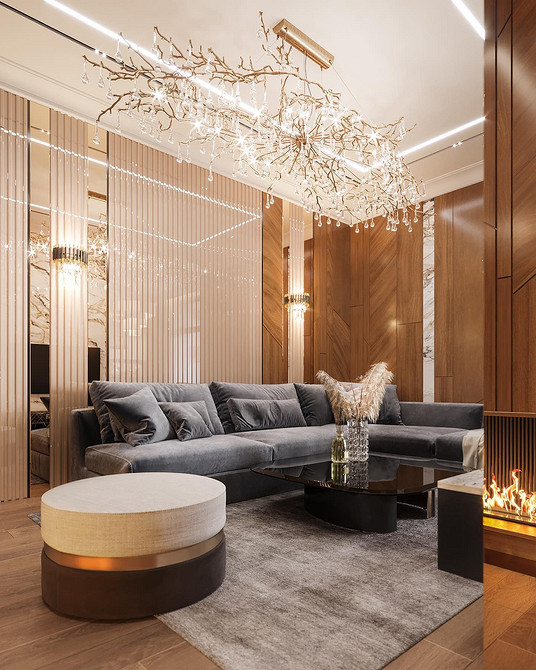 Кутовий диван з м'якою оббивкою у просторій вітальні 2026