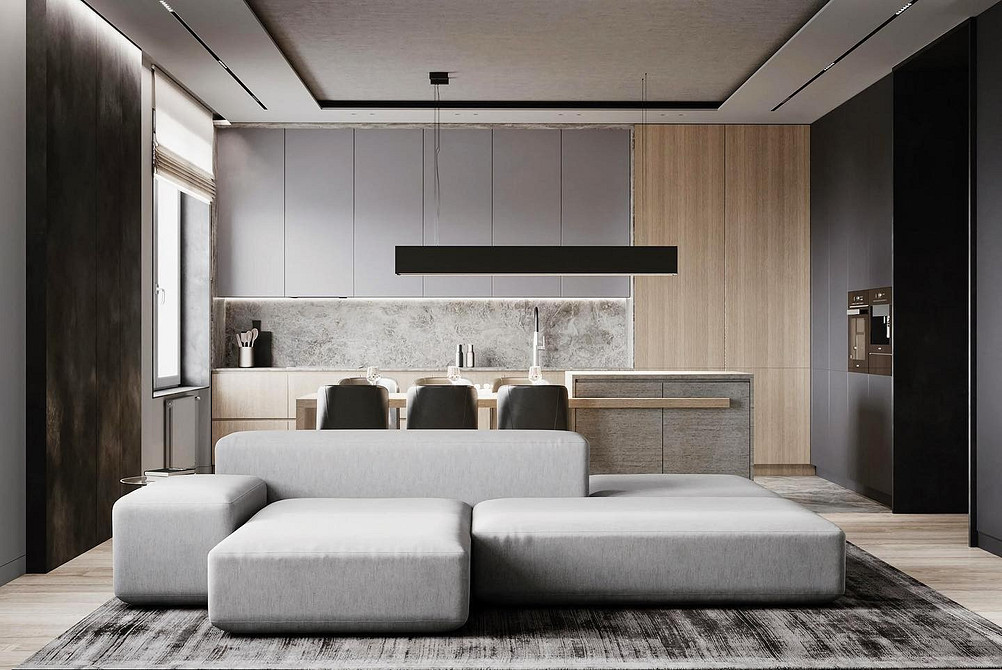 Сучасний диван Дивани 2026: сучасний дизайн інтер'єру вітальні з акцентом на комфорт та стиль.