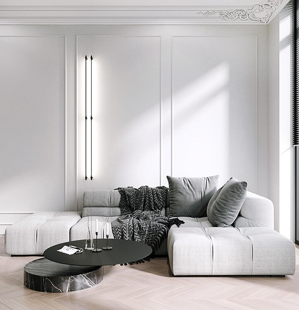 Натхнення 2026 Природні відтінки на дивані, тренд 2026 року, натхненний дизайн інтер'єру вітальні.