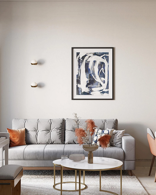 Кольорові акценти Стильний сірий диван з подушками різних кольорів в інтер'єрі 2026.