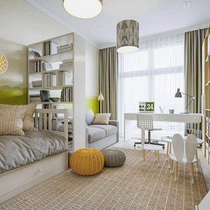 Стильний сірий диван у кабінеті: елегантне рішення для зони відпочинку, мякі меблі