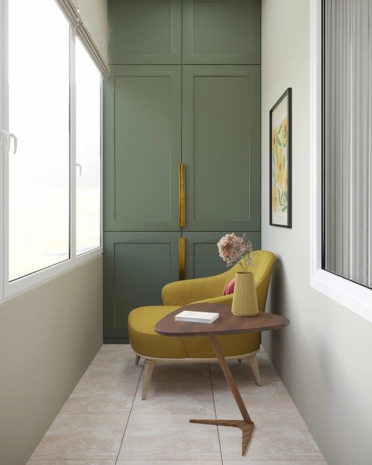 Приклад шафи на лоджії: функціональне рішення для зберігання інструментів та інших речей.