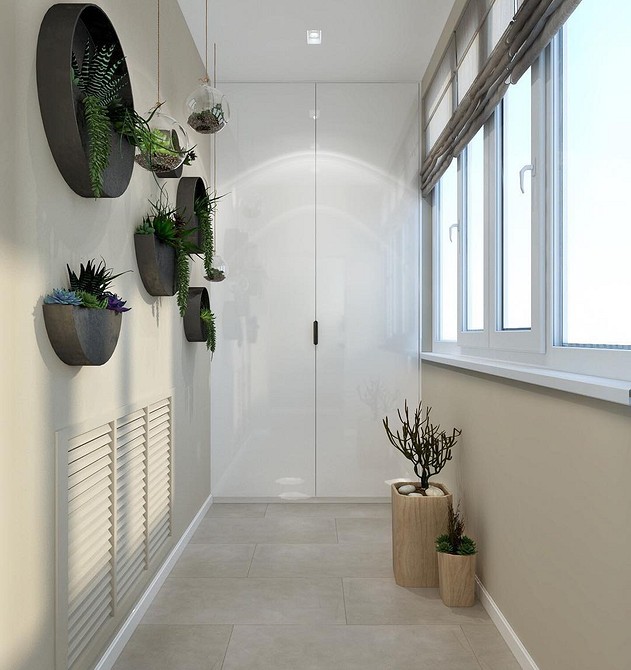 Функціональний дизайн балкона 2026 з шафою: корпусні меблі для ефективного зберігання.