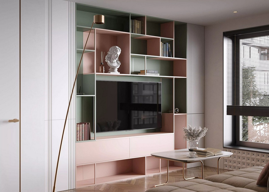 Тумба під телевізор з каміном для затишної вітальні в класичному стилі.