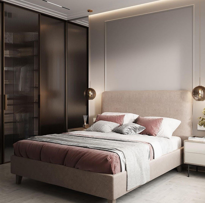 Вбудована шафа-купе 2026 з освітленням в ніші: економія місця у спальні.