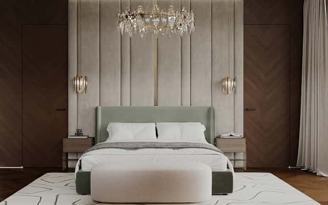 Сучасний інтер'єр, де увага приділяється деталям і текстурам для максимального комфорту.