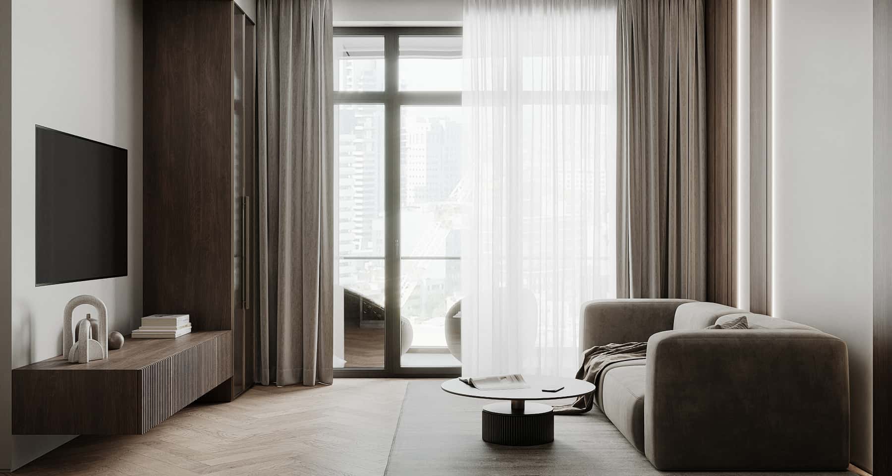 Дизайн квартири в японському стилі з елементами скандинавського мінімалізму та термодеревини