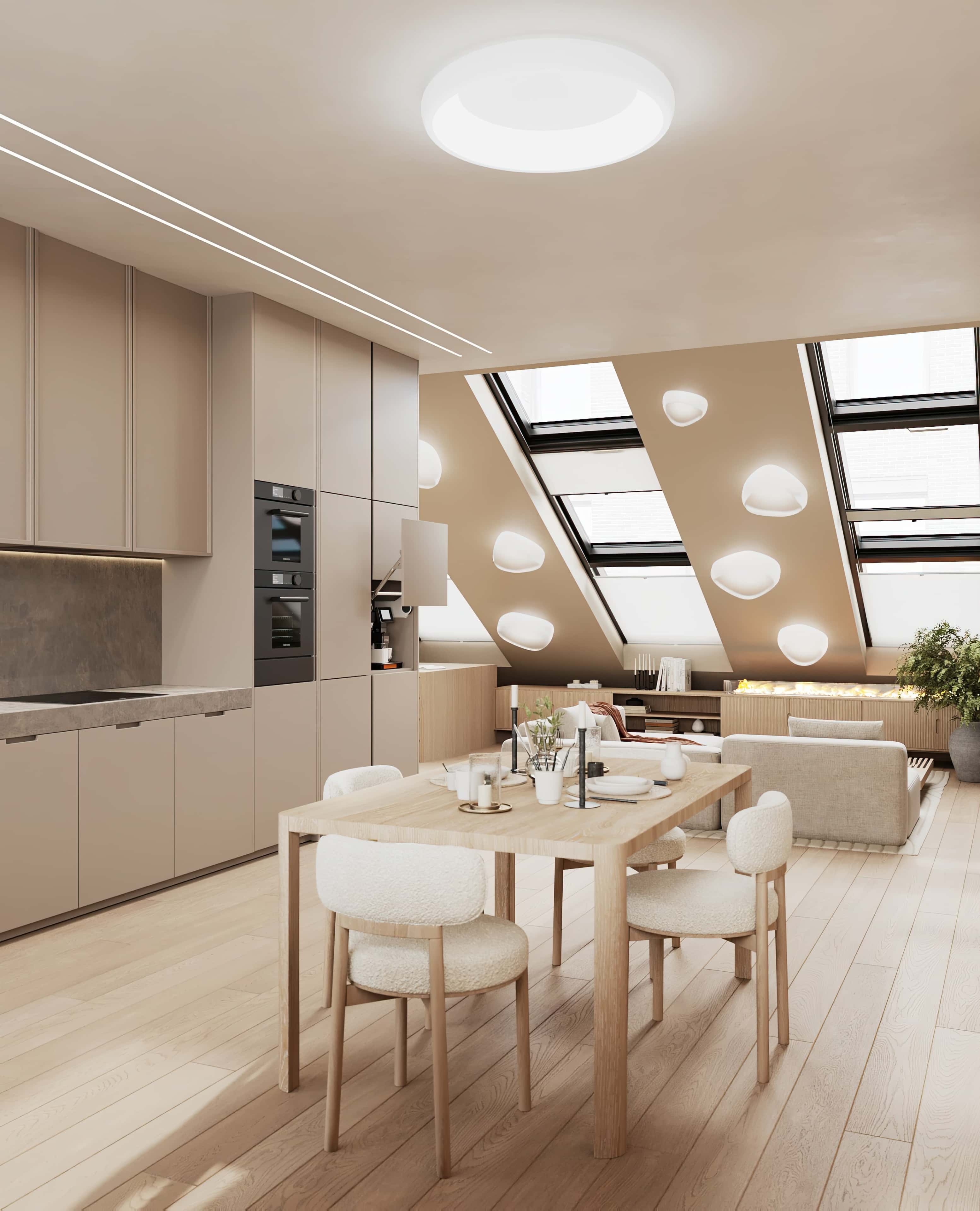 Дизайн вітальні в стилі джапанді з низькими меблями та великою кількістю природного світла.