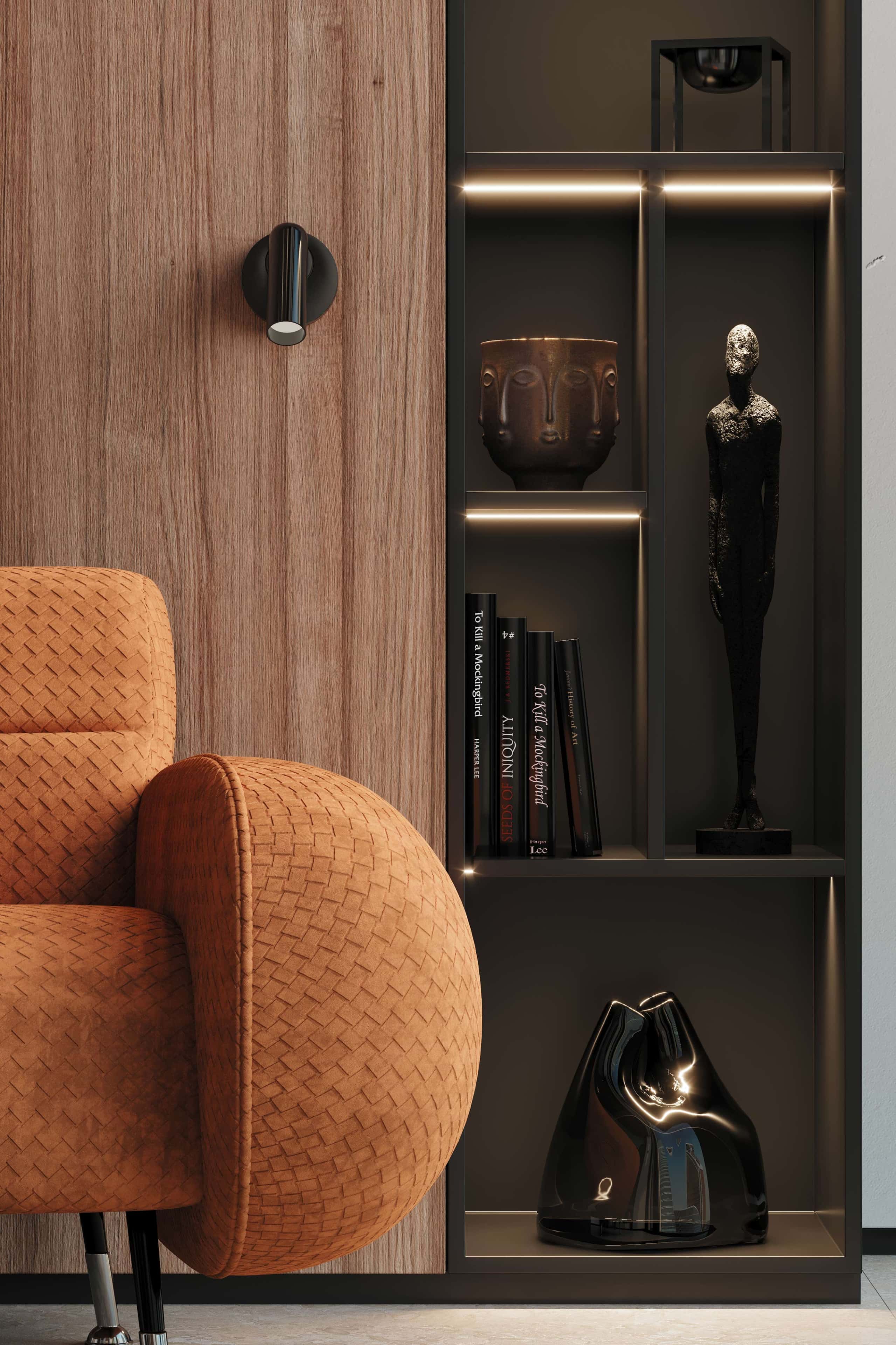 Еко-дизайн квартири в стилі джапанді: дерев'яні меблі, рослини та натуральні тканини.