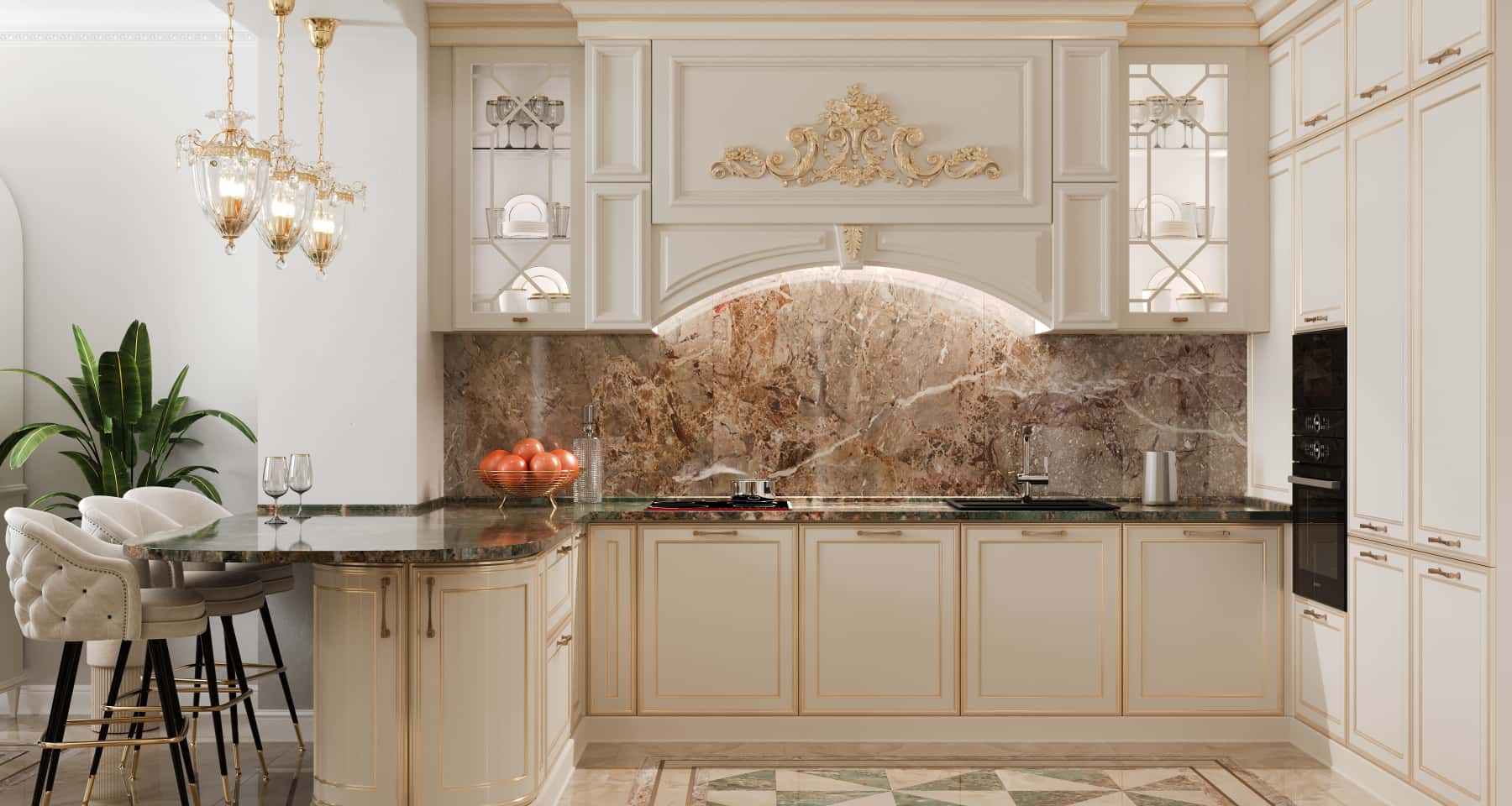 Меблі з оксамиту в інтер'єрі в стилі необароко 2026.