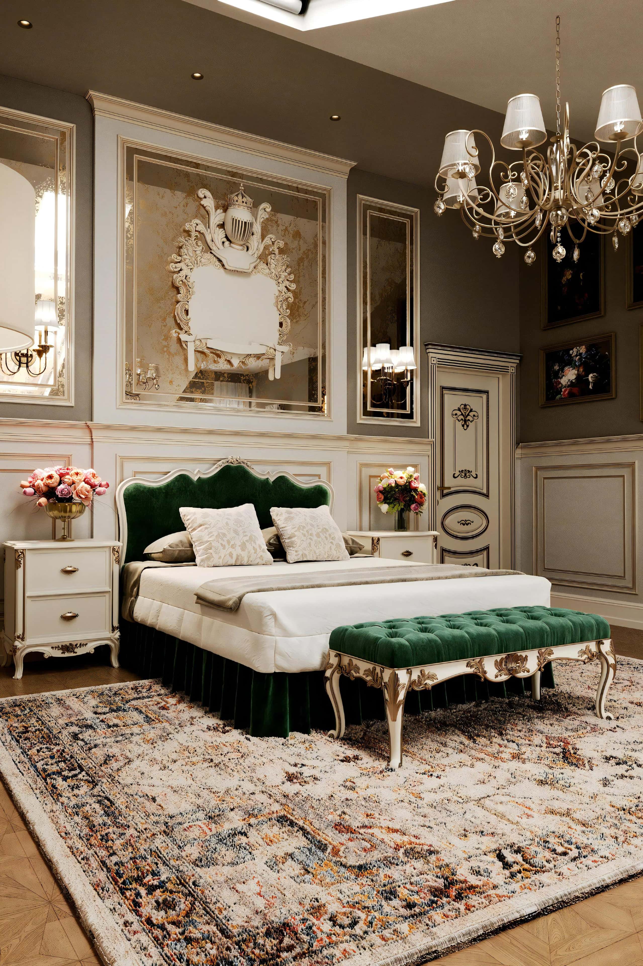 Елегантна ванна кімната в стилі необароко з мармуровою обробкою.