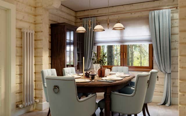 Стильний інтер'єр з венеціанською штукатуркою, поєднує сучасність та класичні елементи дизайну.