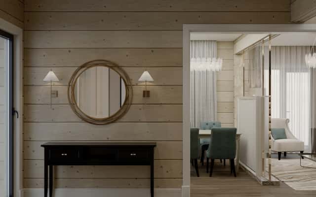 Розкішна неокласика Елегантний інтер'єр у стилі неокласика, що поєднує розкішні матеріали та сучасні акценти.