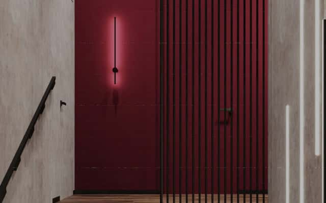 Вітальня в стилі лофт з великими вікнами та мінімалістичними меблями.