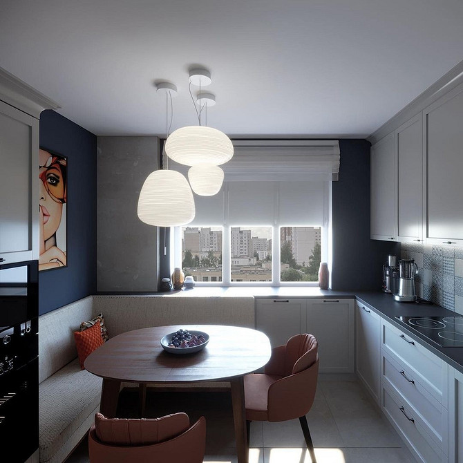 Практичний кутовий диван з ящиками для зберігання речей на кухні в 2026 році.