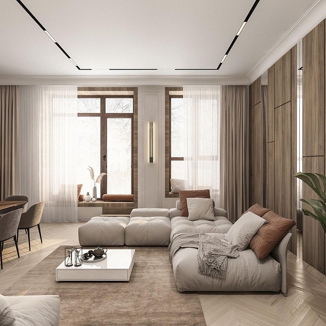 Світлий кутовий диван в інтер'єрі: візуальне розширення простору та відчуття легкості.