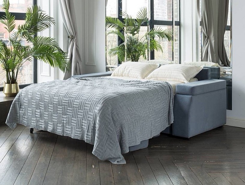 Розкладний диван з сучасним механізмом трансформації для маленької квартири з ортопедичним ефектом