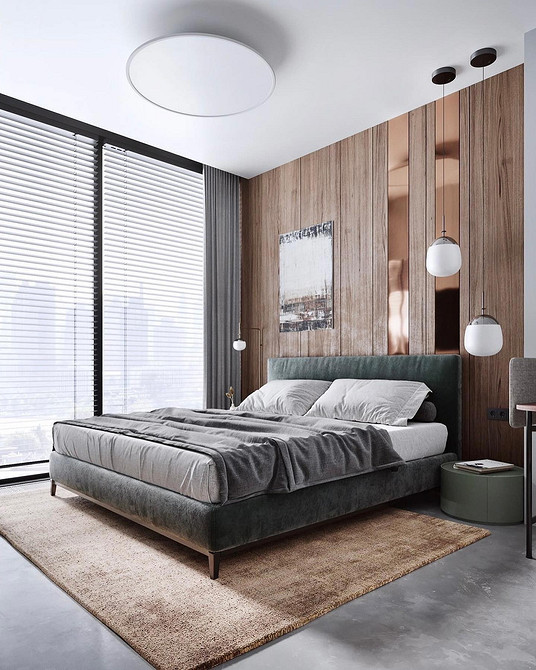 Комфортне ліжко 2026 Комфортна спальня 2026: велике м'яке ліжко та приліжкові тумбочки для затишку.