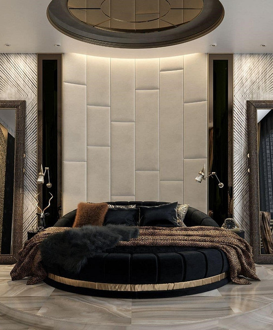 Дерево в дизайні 2026 Світла спальня з сучасним ліжком і дерев'яними елементами, тренди 2026.
