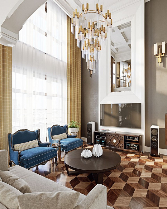 Дерев'яна тумба під телевізор в стилі мінімалізм для затишної вітальні.