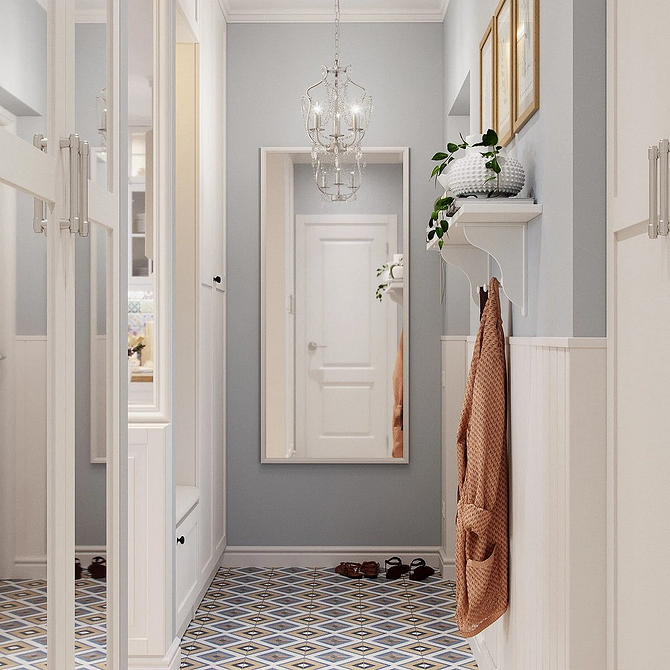 Вбудована дзеркальна шафа: сучасний інтер'єр вітальні та економія простору 2026.