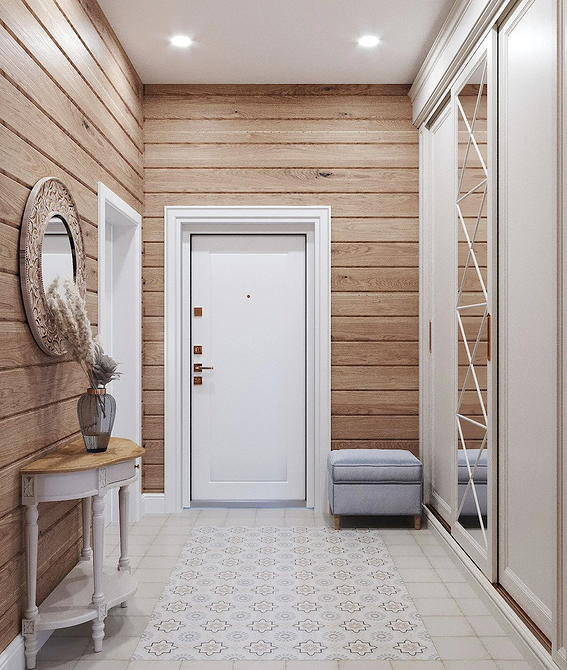 Сучасна шафа з великим дзеркалом і зручними ручками, дизайн 2026.