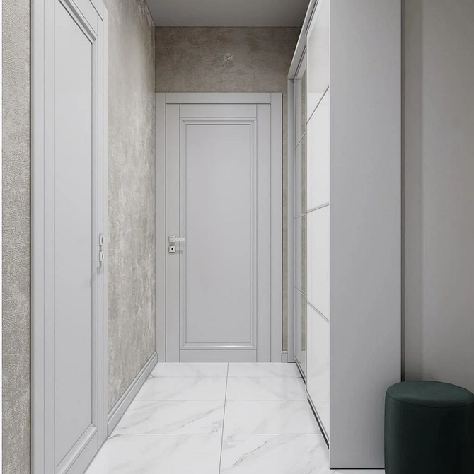 Дзеркальна шафа з розсувними дверима у вітальні: зручне та стильне рішення 2026.