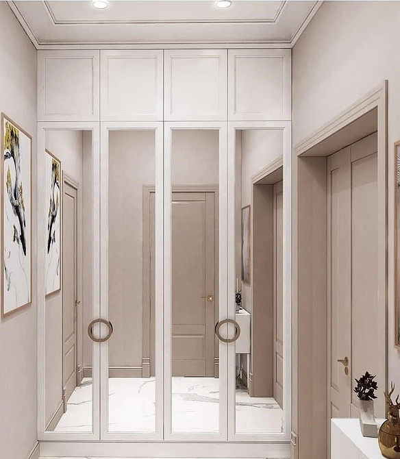 Інтер'єр вітальні з дзеркальною шафою: функціональність та естетичний вигляд 2026.