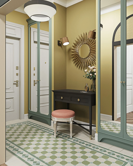 Дзеркальна шафа з підсвіткою в сучасній спальні, комфорт і стиль.