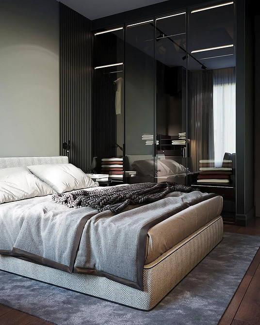 Сучасна шафа з дзеркальними вставками та декоративними елементами 2026.