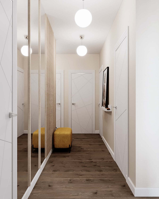 Дзеркальна шафа від підлоги до стелі: візуальне збільшення простору у вітальні 2026.