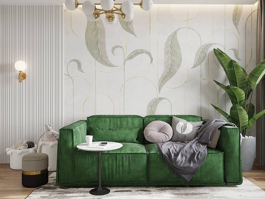 Зелений шкіряний диван в інтер'єрі: розкішний вигляд та практичність у використанні