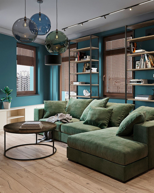 Дизайн вітальні з оливковим диваном: сучасні тренди 2026 року