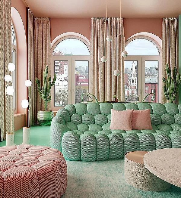 Дизайн вітальні з зеленим диваном: натхнення для вашого дому 2026