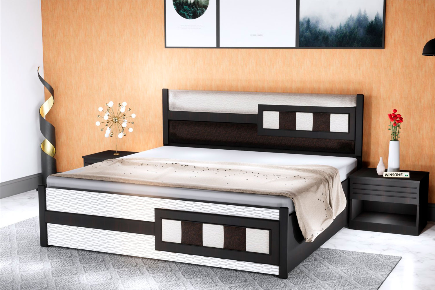 Затишок та стиль спальні Сучасне двоспальне ліжко в стильній спальні, що ідеально підходить для комфортного сну у 2026 році