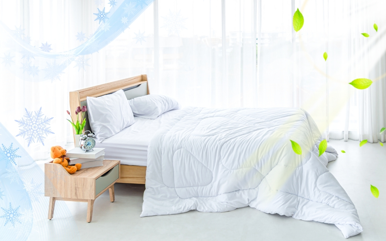 Порівняння зимової об'ємної ковдри та літньої тонкої — різниця в наповненні та структурі